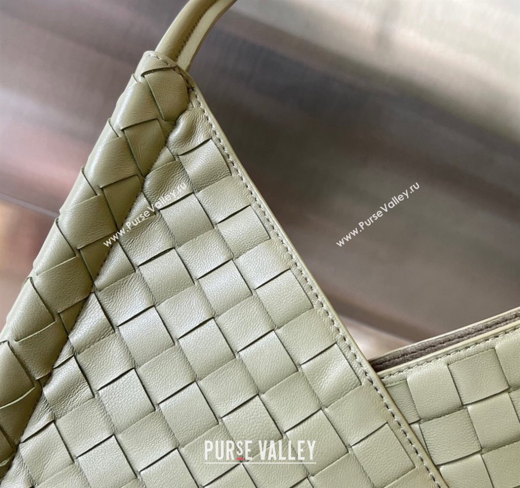 Bottega Veneta Small Solstice Shoulder Bag in Intrecciato Leather Travertine Green 2024 740898 (WT-240712032)