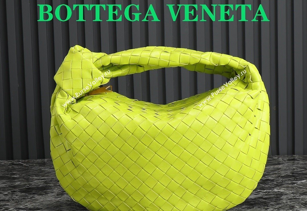 Bottega Veneta Teen Jodie Hobo Bag 690225 Neon Yellow 2024 0712 (MS-240712042)