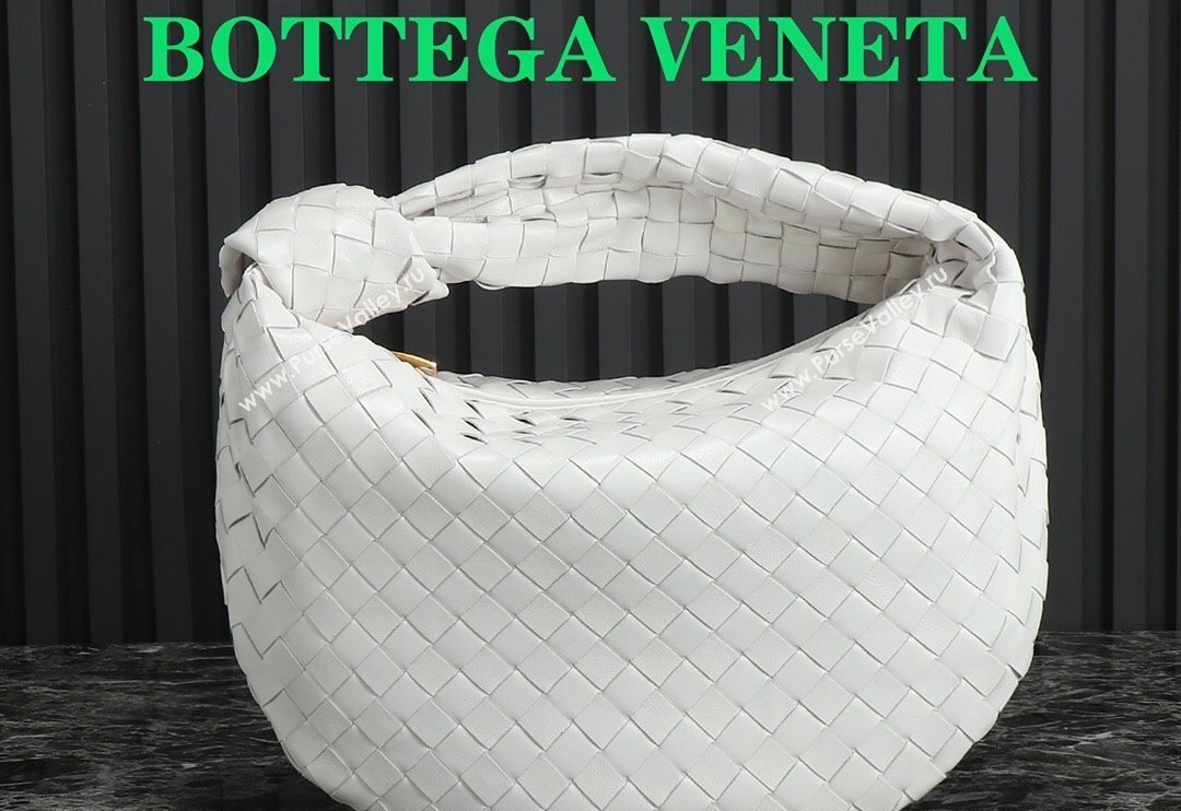 Bottega Veneta Teen Jodie Hobo Bag 690225 White 2024 0712 (MS-240712045)