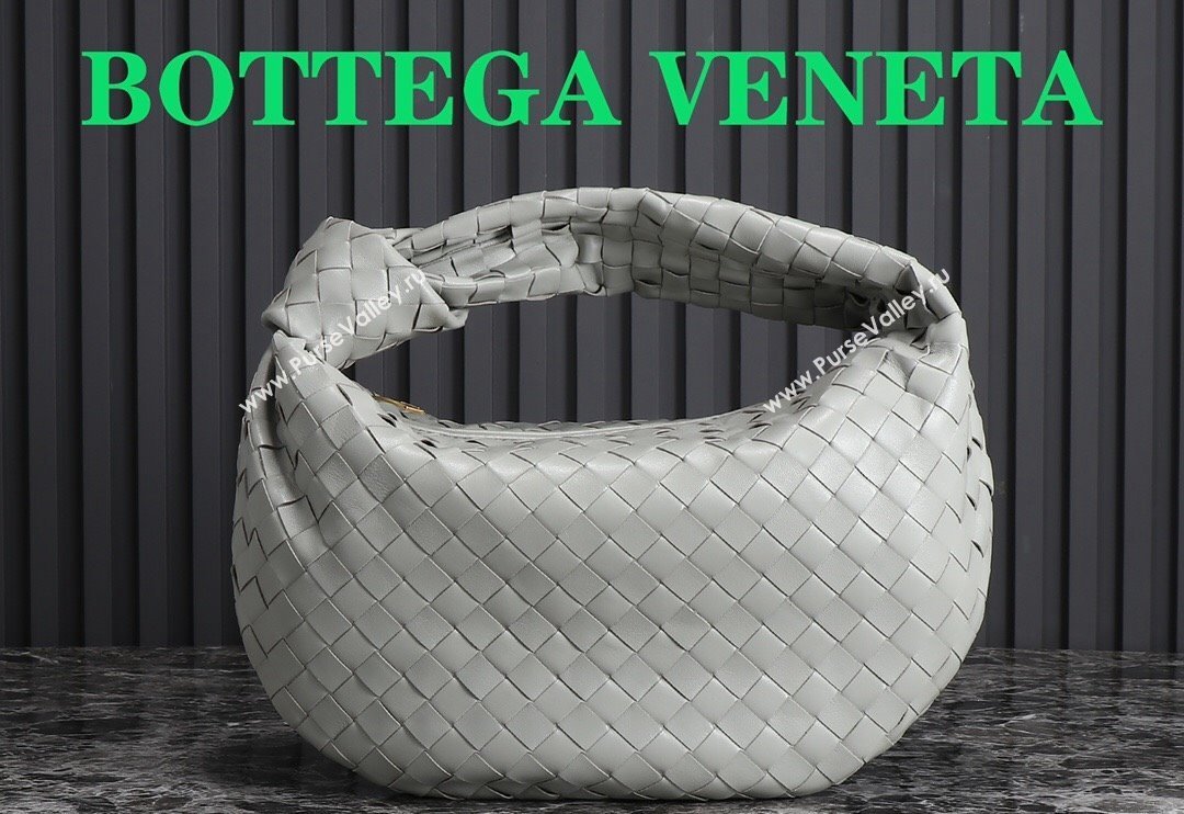 Bottega Veneta Teen Jodie Hobo Bag 690225 Light Grey 2024 0712 (MS-240712047)