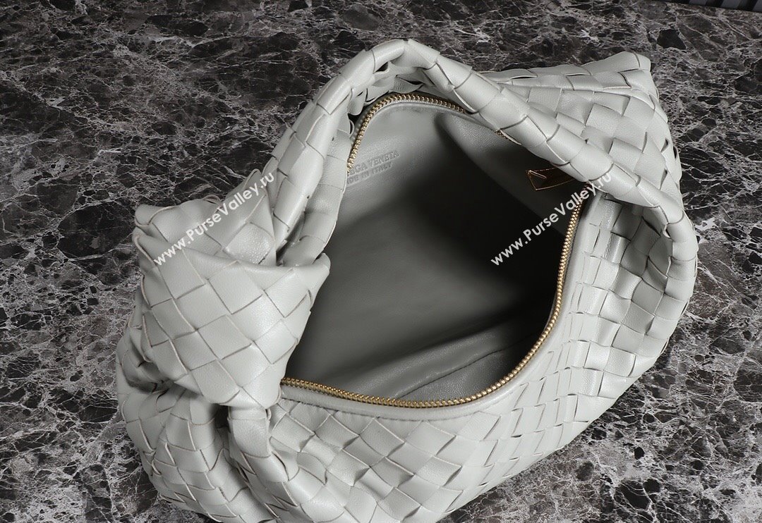 Bottega Veneta Teen Jodie Hobo Bag 690225 Light Grey 2024 0712 (MS-240712047)