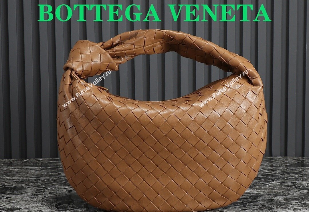 Bottega Veneta Teen Jodie Hobo Bag 690225 Tan Brown 2024 0712 (MS-240712052)