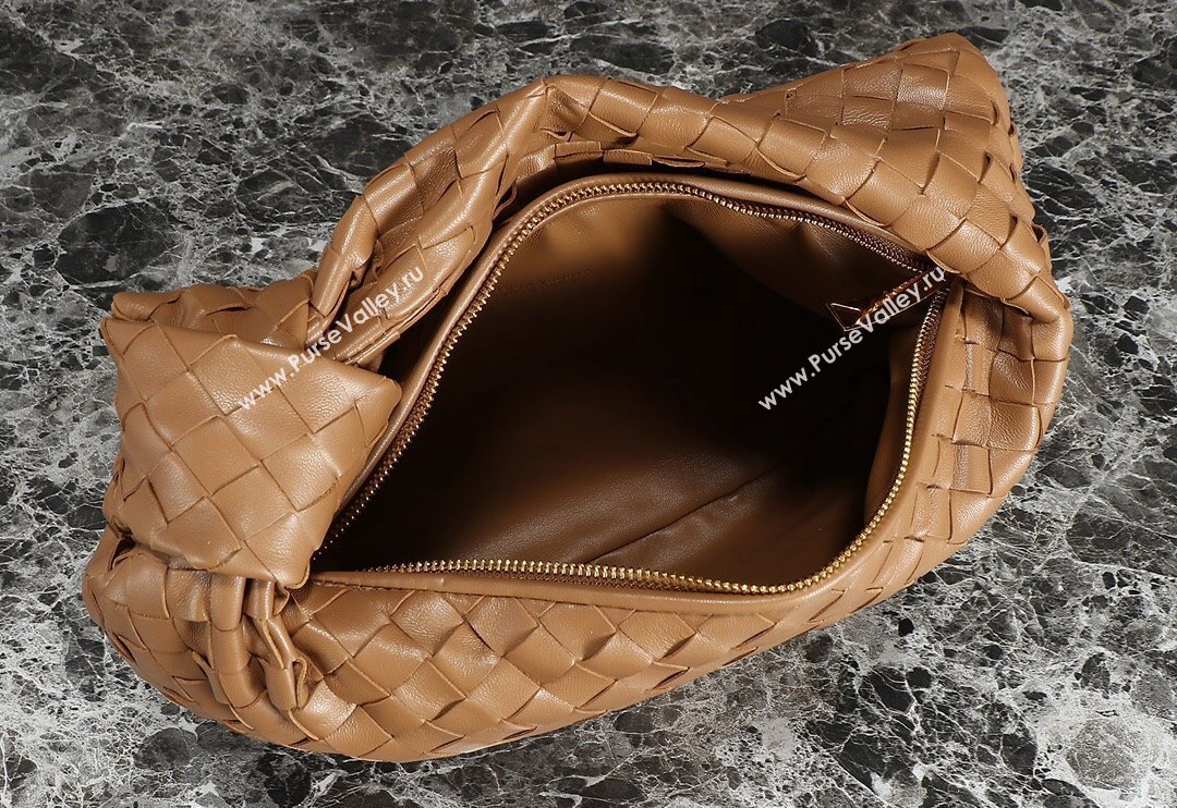 Bottega Veneta Teen Jodie Hobo Bag 690225 Tan Brown 2024 0712 (MS-240712052)