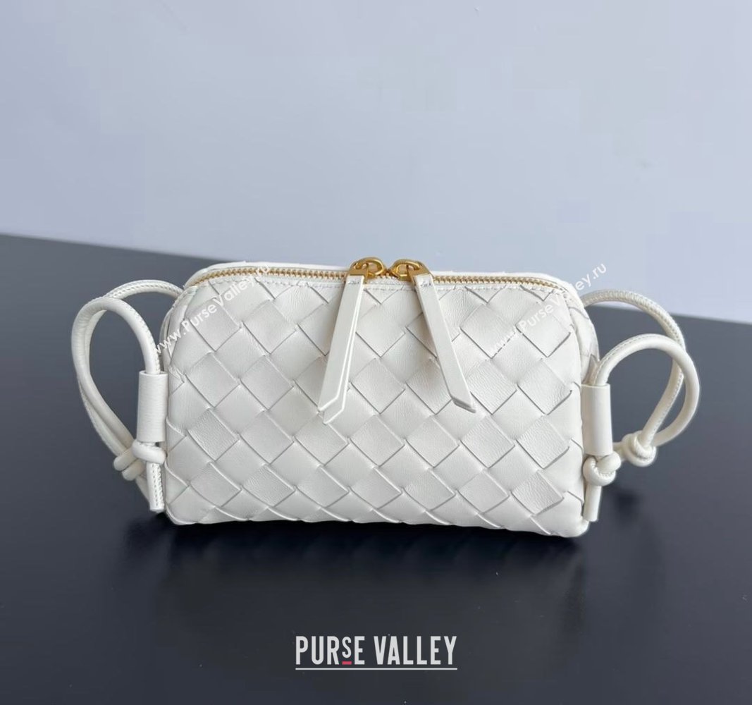 Bottega Veneta Intrecciato Leather Concert Pouch Mini bag White 2024 794258 (WT-240802003)