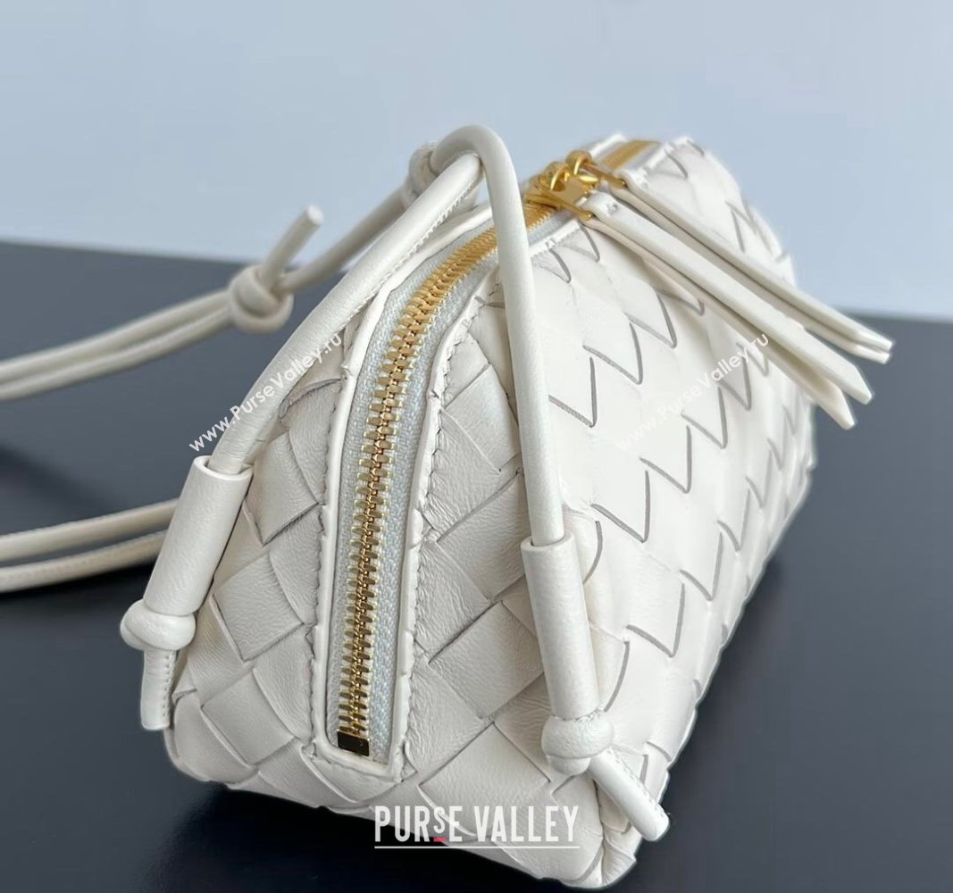 Bottega Veneta Intrecciato Leather Concert Pouch Mini bag White 2024 794258 (WT-240802003)