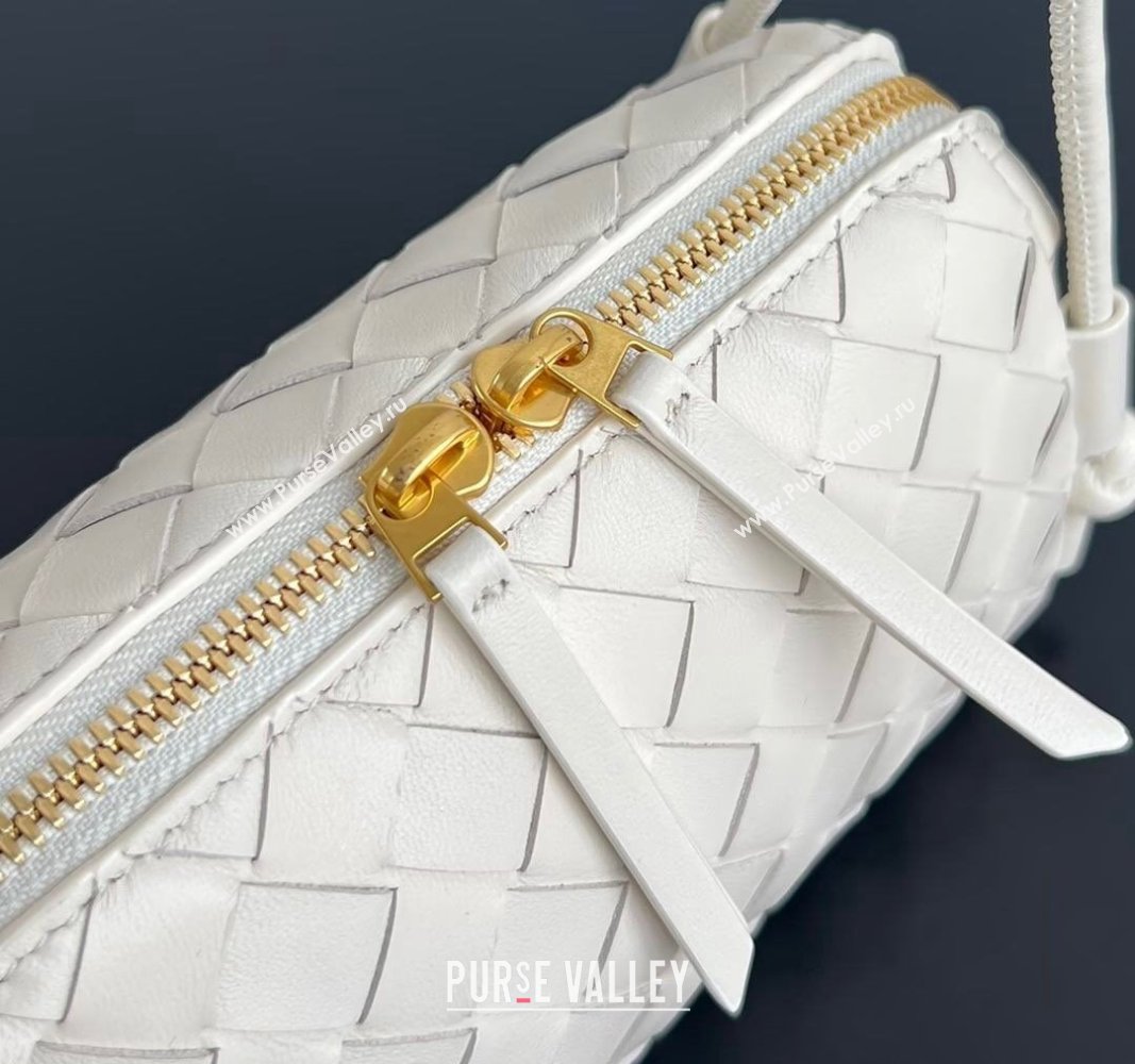 Bottega Veneta Intrecciato Leather Concert Pouch Mini bag White 2024 794258 (WT-240802003)