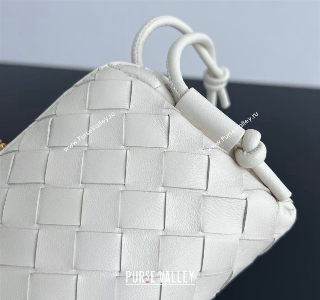 Bottega Veneta Intrecciato Leather Concert Pouch Mini bag White 2024 794258 (WT-240802003)