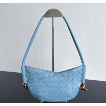 Bottega Veneta Mini Solstice Shoulder Bag in Intrecciato Leather Ice Blue 2024 796378 (WT-240826010)