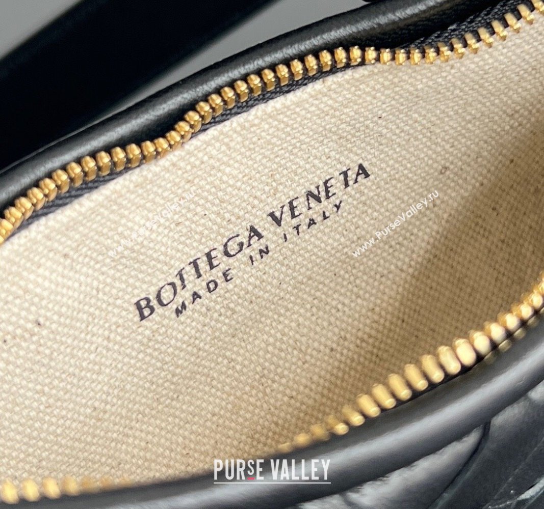 Bottega Veneta Gemelli Messenger Crossbody Bag in Intrecciato leather Black 2024 796638 (WT-240826001)