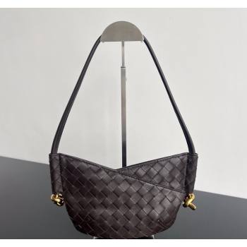 Bottega Veneta Mini Solstice Shoulder Bag in Intrecciato Leather Fondant Brown 2024 796378 (WT-240826011)