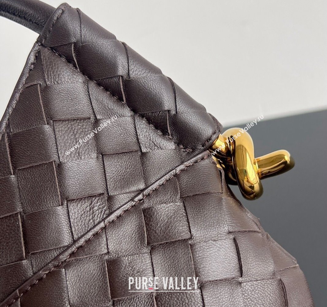 Bottega Veneta Mini Solstice Shoulder Bag in Intrecciato Leather Fondant Brown 2024 796378 (WT-240826011)