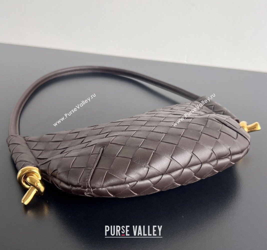 Bottega Veneta Mini Solstice Shoulder Bag in Intrecciato Leather Fondant Brown 2024 796378 (WT-240826011)