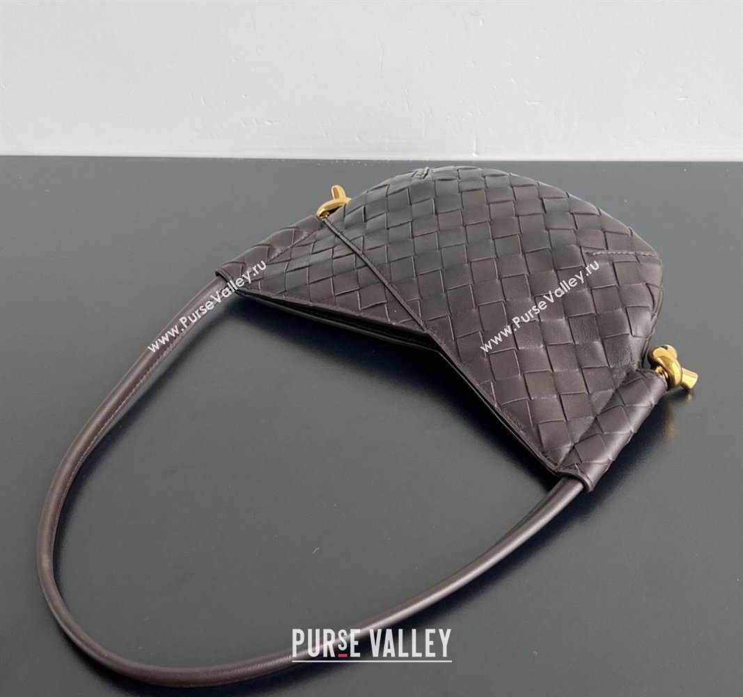 Bottega Veneta Mini Solstice Shoulder Bag in Intrecciato Leather Fondant Brown 2024 796378 (WT-240826011)