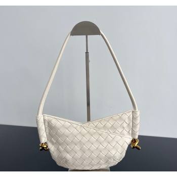 Bottega Veneta Mini Solstice Shoulder Bag in Intrecciato Leather Sea salt White 2024 796378 (WT-240826013)