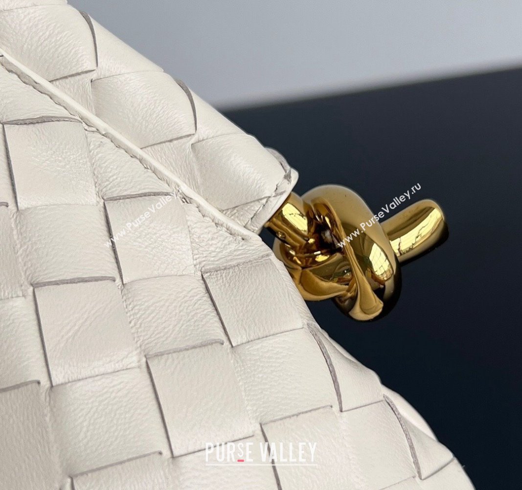 Bottega Veneta Mini Solstice Shoulder Bag in Intrecciato Leather Sea salt White 2024 796378 (WT-240826013)