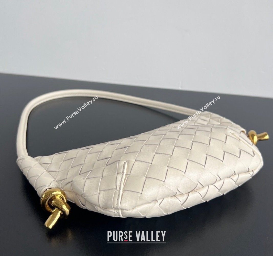 Bottega Veneta Mini Solstice Shoulder Bag in Intrecciato Leather Sea salt White 2024 796378 (WT-240826013)