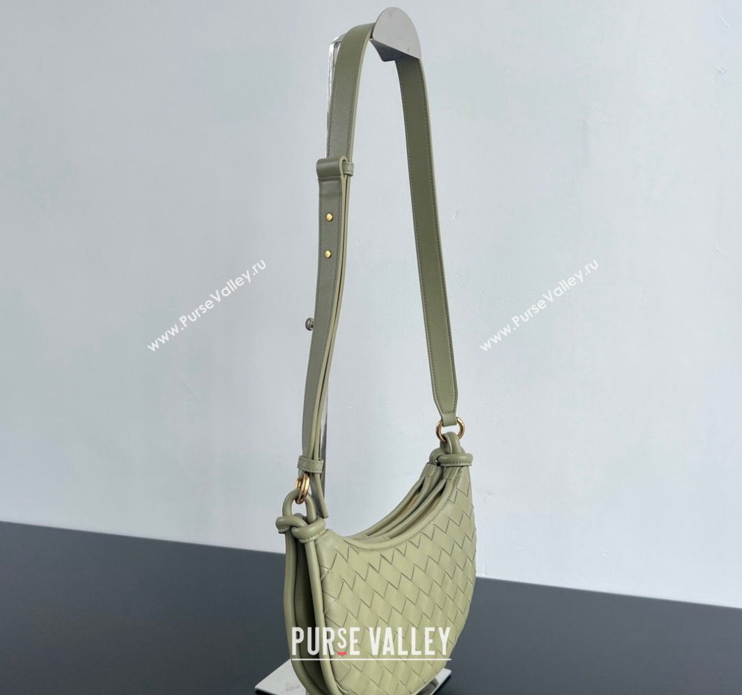 Bottega Veneta Gemelli Messenger Crossbody Bag in Intrecciato leather Travertine Green 2024 796638 (WT-240826002)