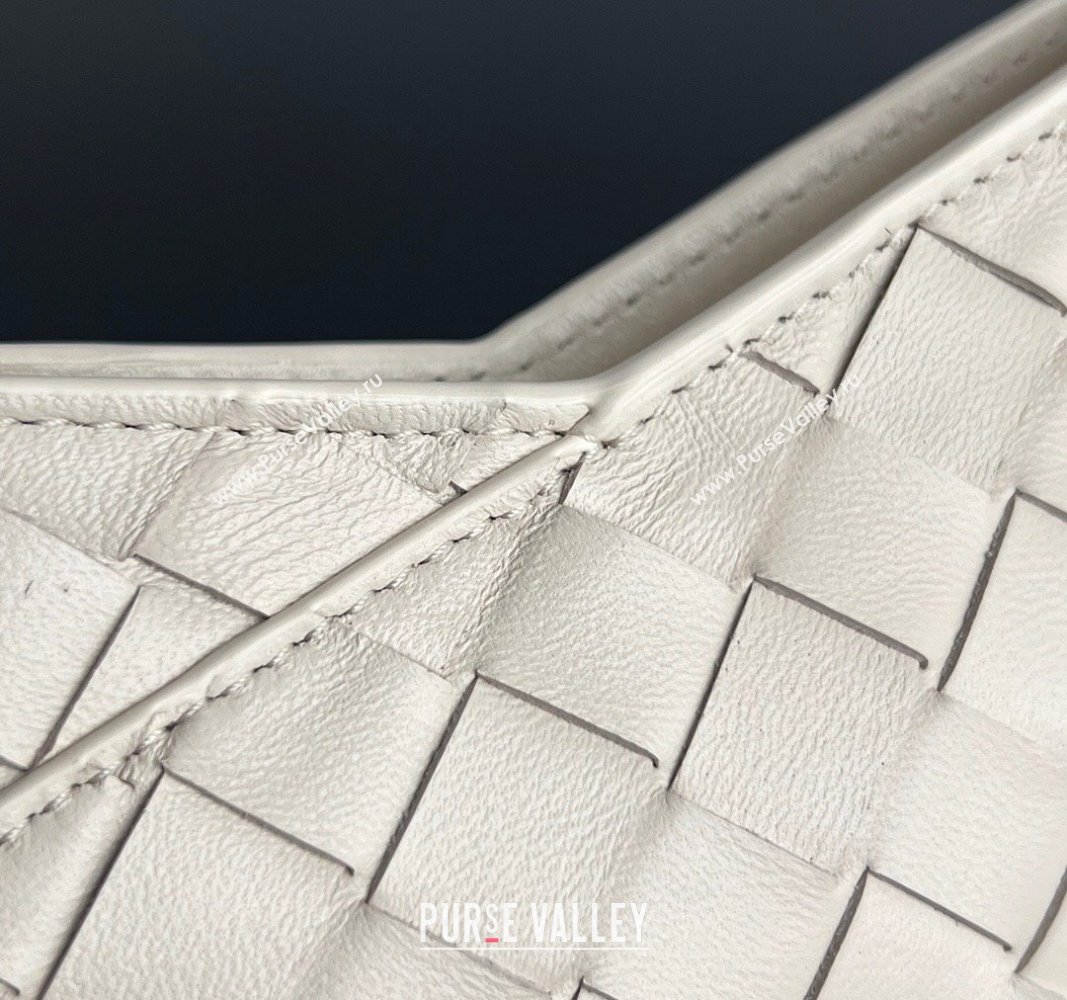 Bottega Veneta Mini Solstice Shoulder Bag in Intrecciato Leather Sea salt White 2024 796378 (WT-240826013)