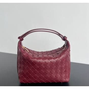 Bottega Veneta Mini Wallace Shoulder Bag in Intrecciato Soft Calfskin Leather 754443 Dark Red 2024 (WT-240826014)