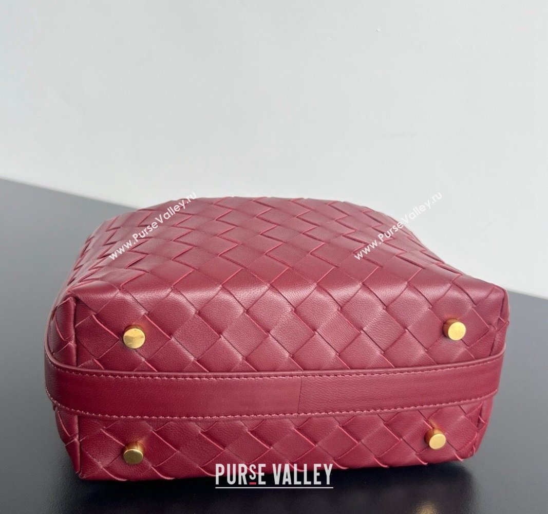 Bottega Veneta Mini Wallace Shoulder Bag in Intrecciato Soft Calfskin Leather 754443 Dark Red 2024 (WT-240826014)