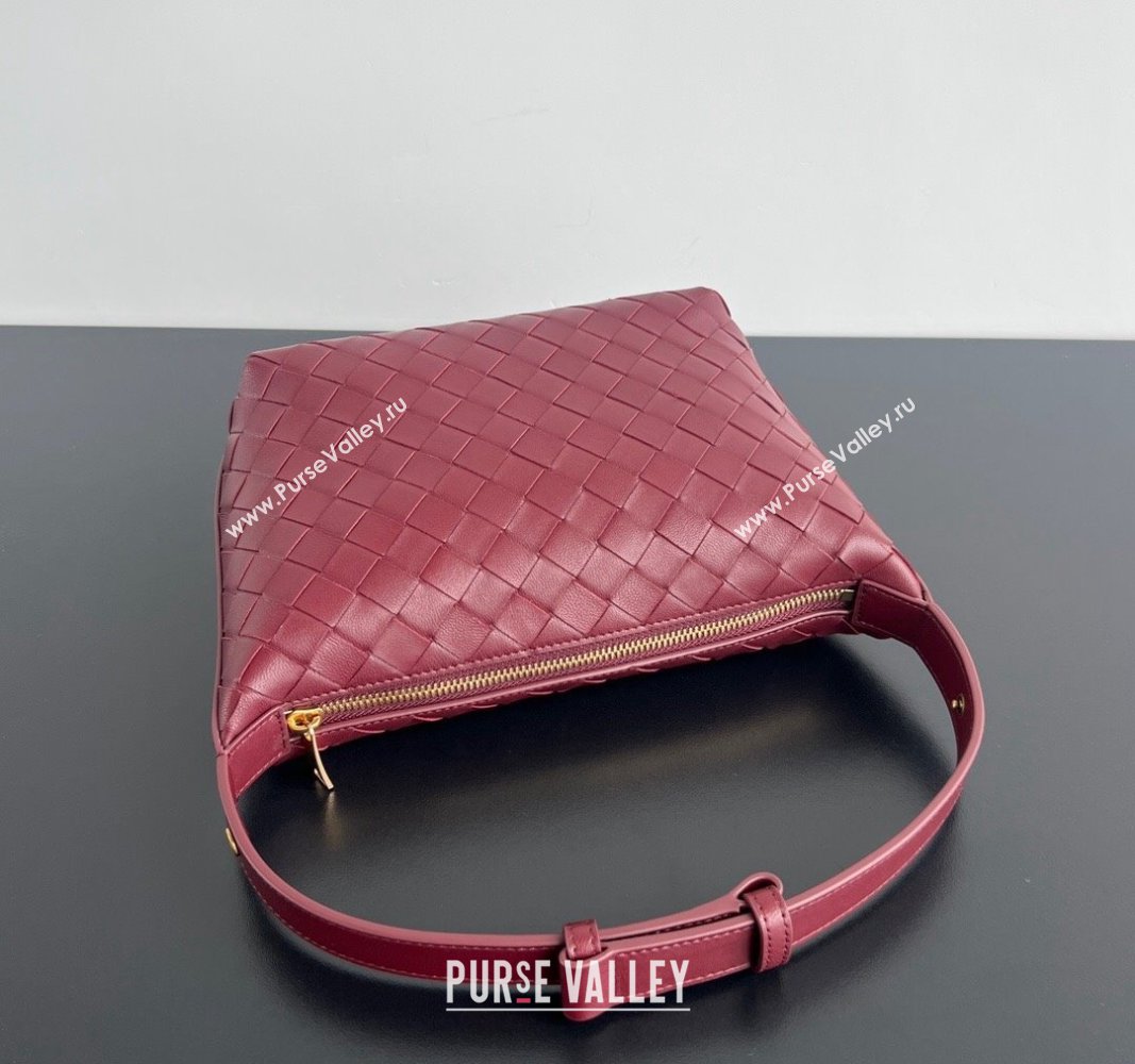 Bottega Veneta Mini Wallace Shoulder Bag in Intrecciato Soft Calfskin Leather 754443 Dark Red 2024 (WT-240826014)