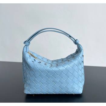 Bottega Veneta Mini Wallace Shoulder Bag in Intrecciato Soft Calfskin Leather 754443 Ice Blue 2024 (WT-240826015)