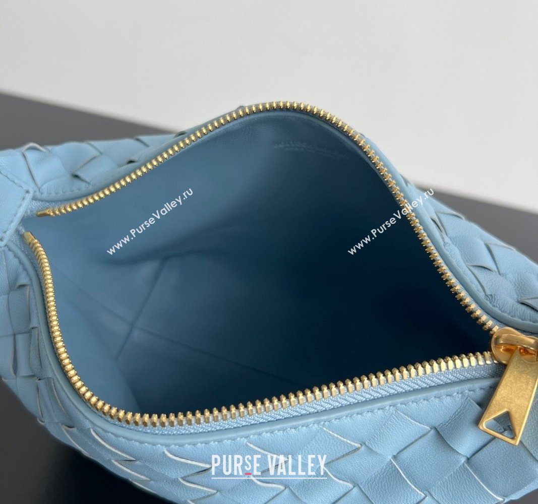 Bottega Veneta Mini Wallace Shoulder Bag in Intrecciato Soft Calfskin Leather 754443 Ice Blue 2024 (WT-240826015)