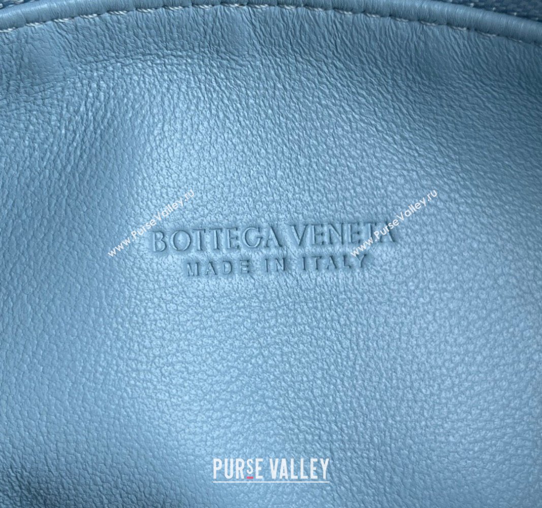 Bottega Veneta Mini Wallace Shoulder Bag in Intrecciato Soft Calfskin Leather 754443 Ice Blue 2024 (WT-240826015)