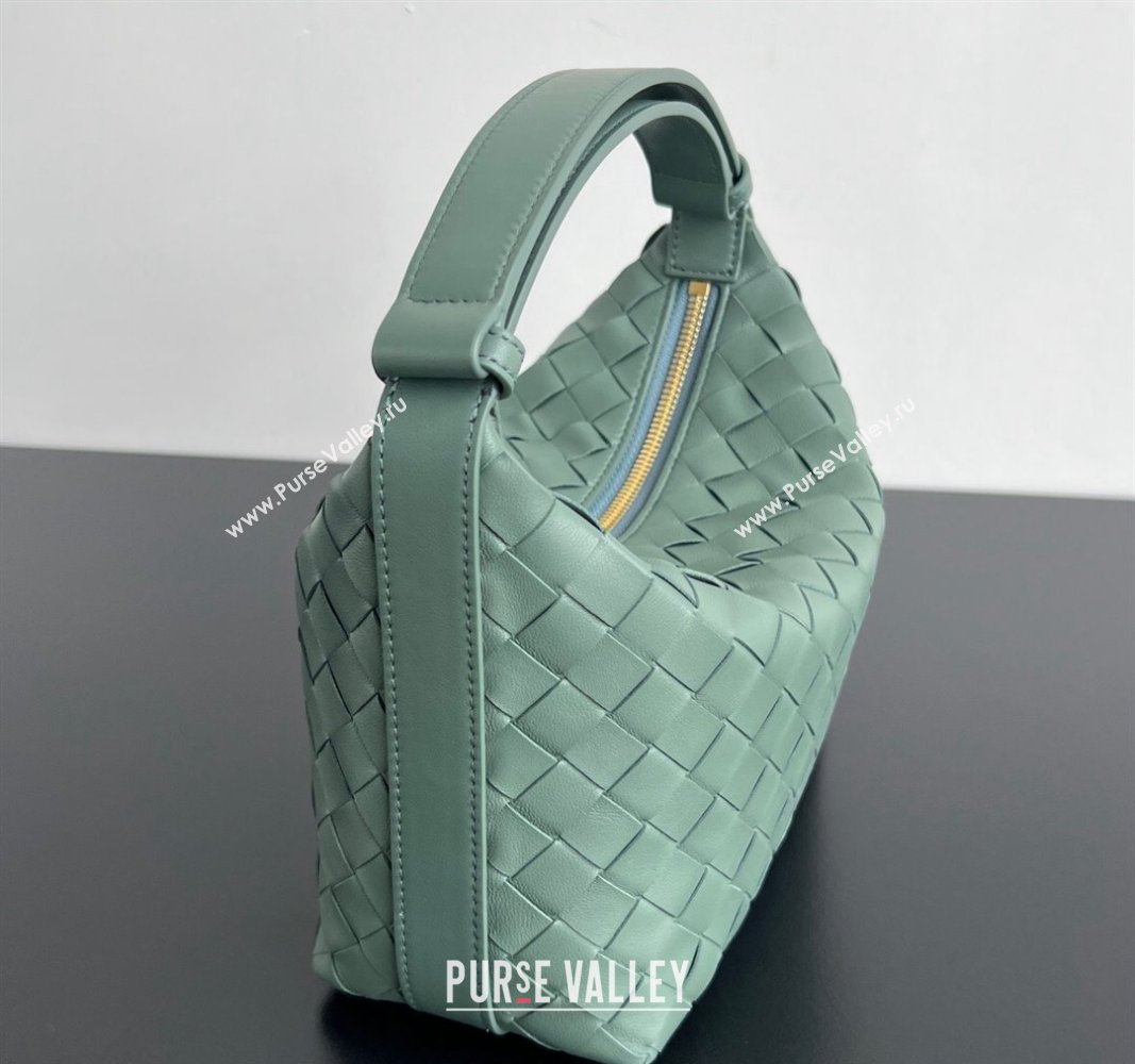 Bottega Veneta Mini Wallace Shoulder Bag in Intrecciato Soft Calfskin Leather 754443 New sauge Green 2024 (WT-240826016)