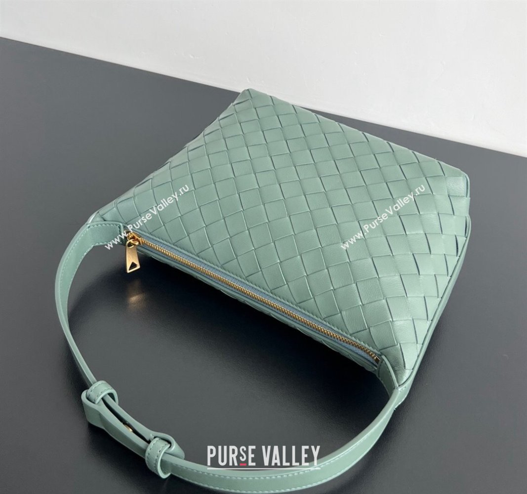 Bottega Veneta Mini Wallace Shoulder Bag in Intrecciato Soft Calfskin Leather 754443 New sauge Green 2024 (WT-240826016)