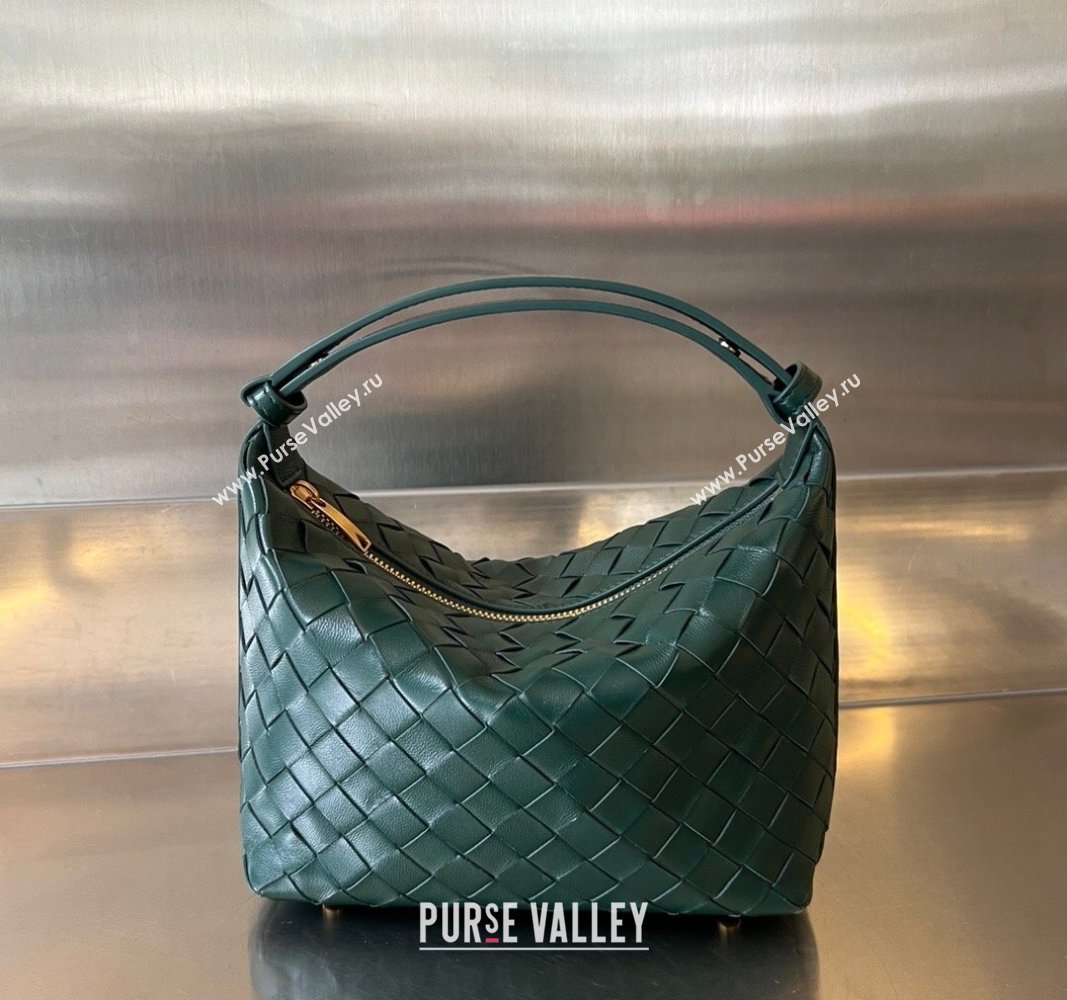 Bottega Veneta Mini Wallace Shoulder Bag in Intrecciato Soft Calfskin Leather 754443 Emerald Green 2024 (WT-240826017)