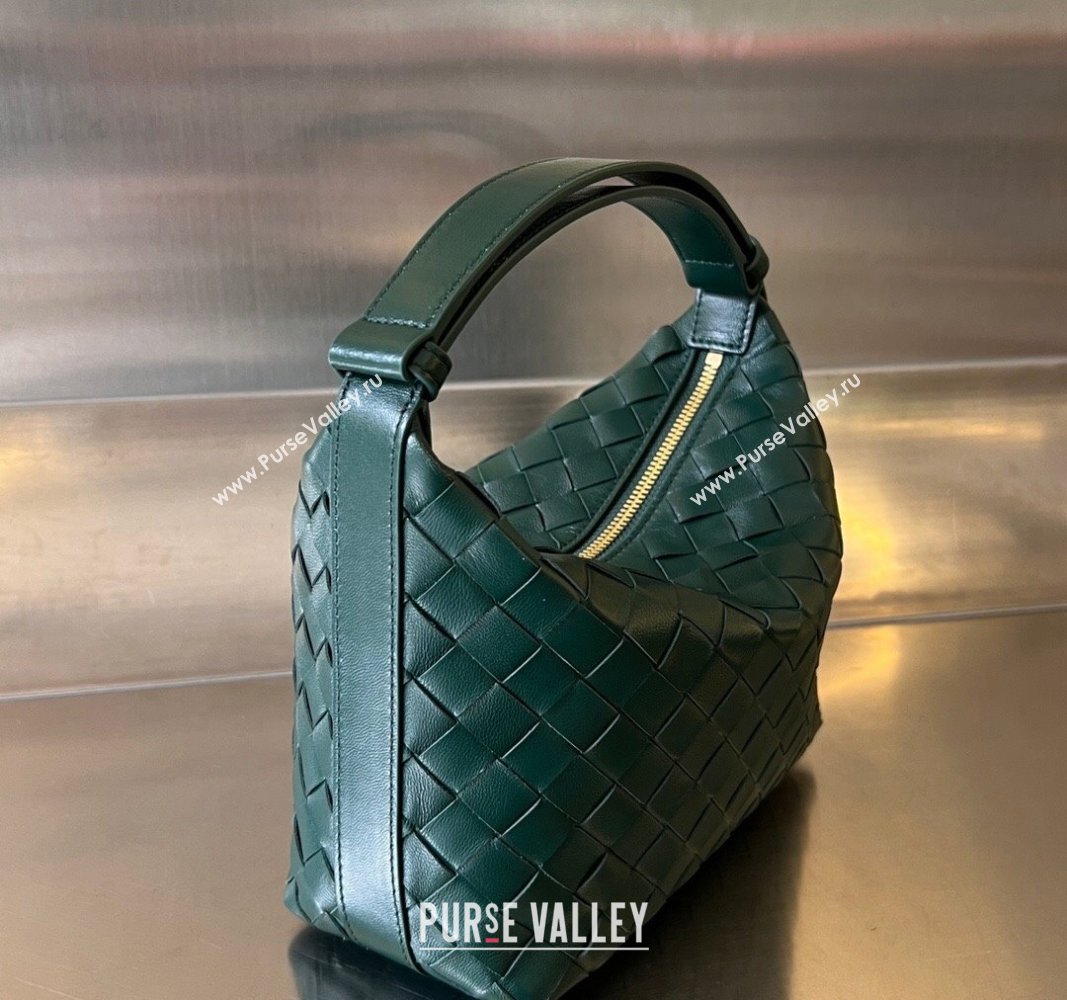 Bottega Veneta Mini Wallace Shoulder Bag in Intrecciato Soft Calfskin Leather 754443 Emerald Green 2024 (WT-240826017)