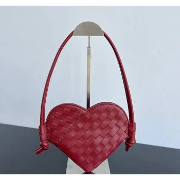 Bottega Veneta Mini Solstice Heart Bag in Intrecciato Leather 796380 Dark red 2024 (WT-240826018)