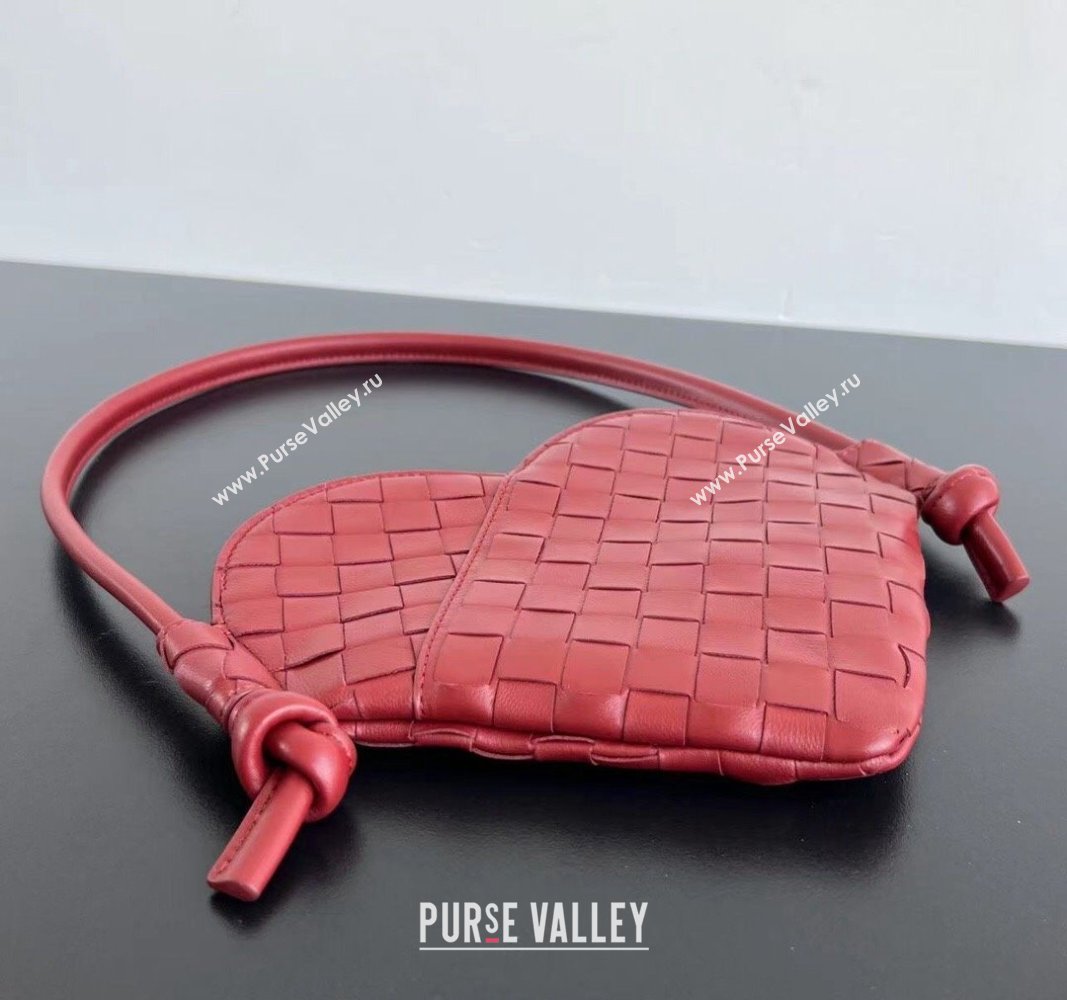 Bottega Veneta Mini Solstice Heart Bag in Intrecciato Leather 796380 Dark red 2024 (WT-240826018)