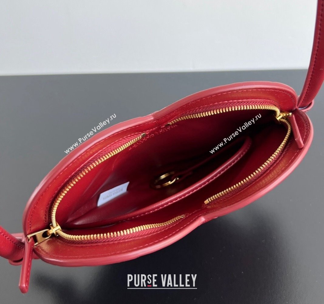 Bottega Veneta Mini Solstice Heart Bag in Intrecciato Leather 796380 Dark red 2024 (WT-240826018)