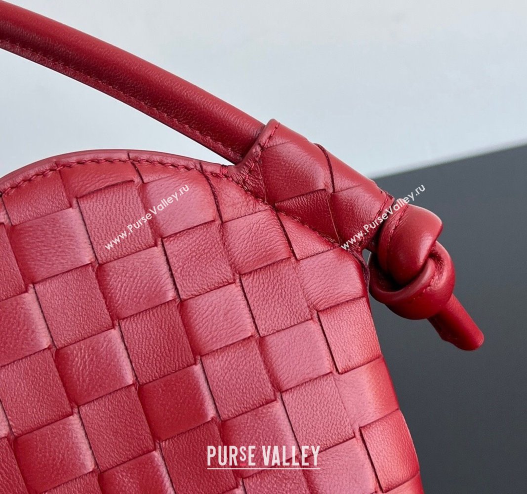 Bottega Veneta Mini Solstice Heart Bag in Intrecciato Leather 796380 Dark red 2024 (WT-240826018)