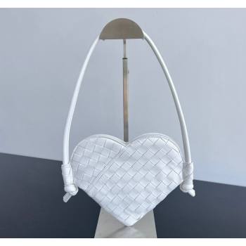 Bottega Veneta Mini Solstice Heart Bag in Intrecciato Leather 796380 White 2024 (WT-240826019)