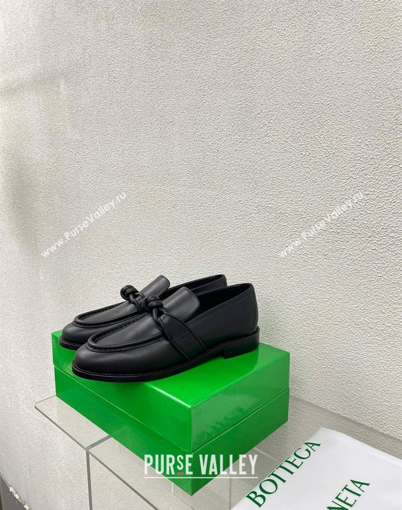 Bottega Veneta Astaire Loafers in Calfskin with One-Tone Knot Black 2024 (SS-240903044)