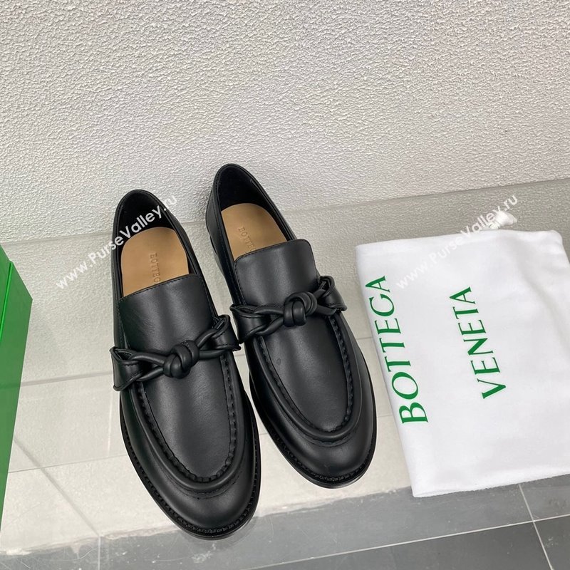 Bottega Veneta Astaire Loafers in Calfskin with One-Tone Knot Black 2024 (SS-240903044)