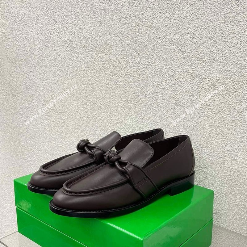 Bottega Veneta Astaire Loafers in Calfskin with One-Tone Knot Brown 2024 (SS-240903045)