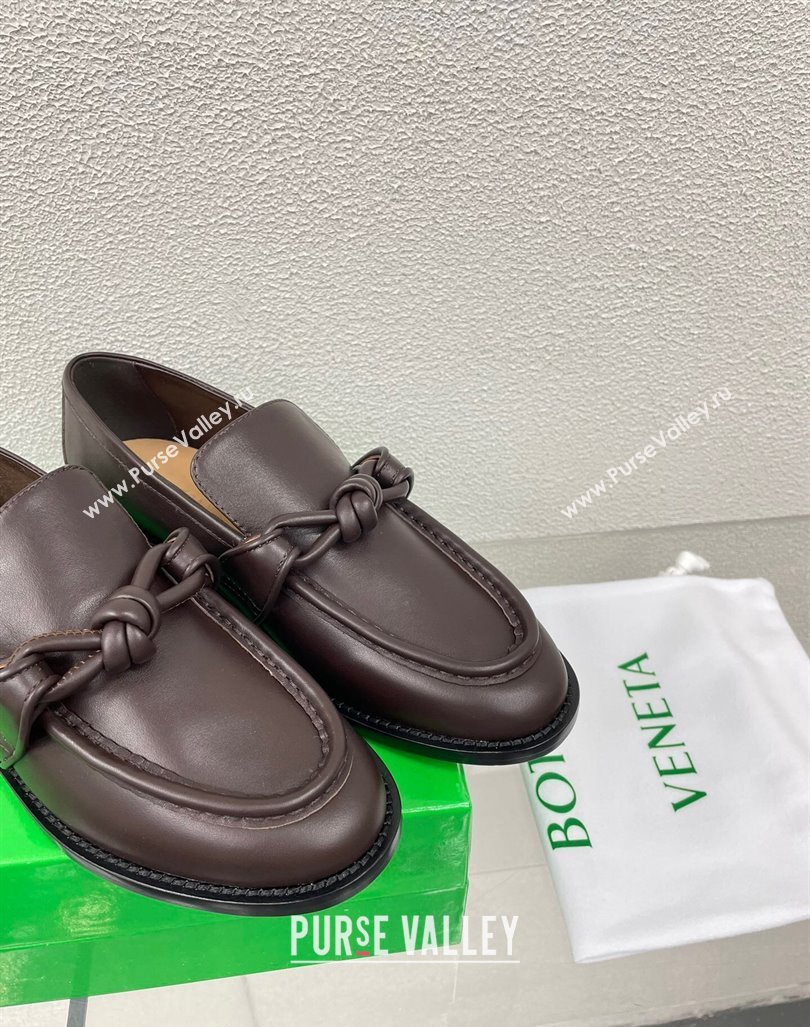 Bottega Veneta Astaire Loafers in Calfskin with One-Tone Knot Brown 2024 (SS-240903045)