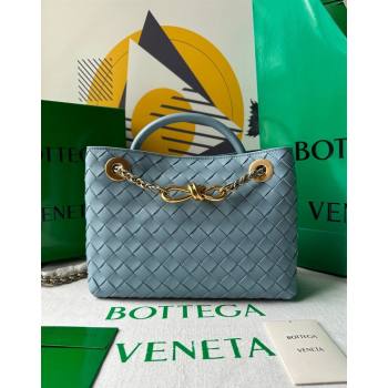 Bottega Veneta Small Andiamo Top Handle Bag With Chain Ice Blue 2024 786008 (WT-240919030)