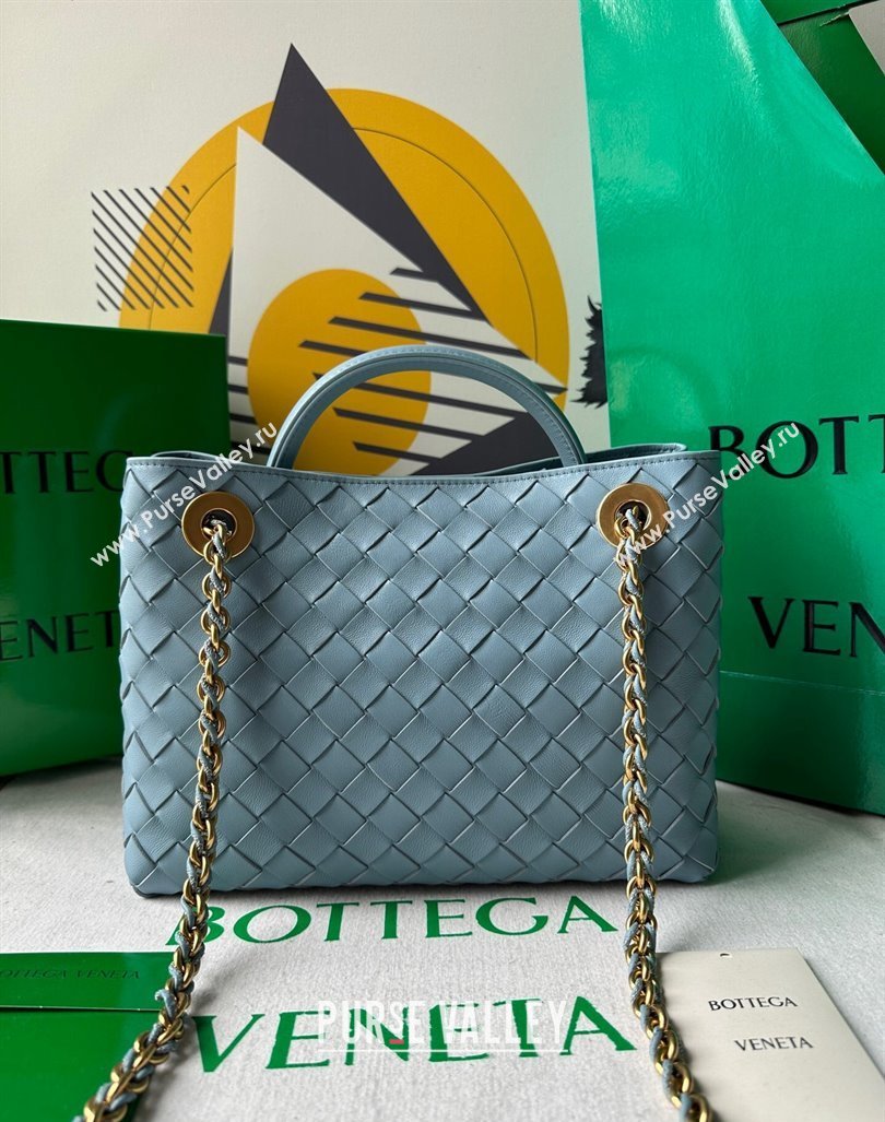 Bottega Veneta Small Andiamo Top Handle Bag With Chain Ice Blue 2024 786008 (WT-240919030)