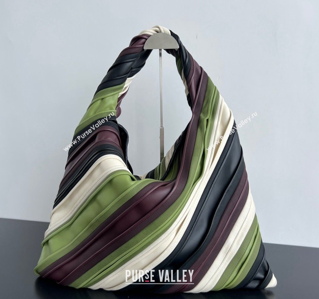 Bottega Veneta Large Hop Hobo Bag in with Patchwork Stripes Multicolor 2024 786193 (WT-240919033)