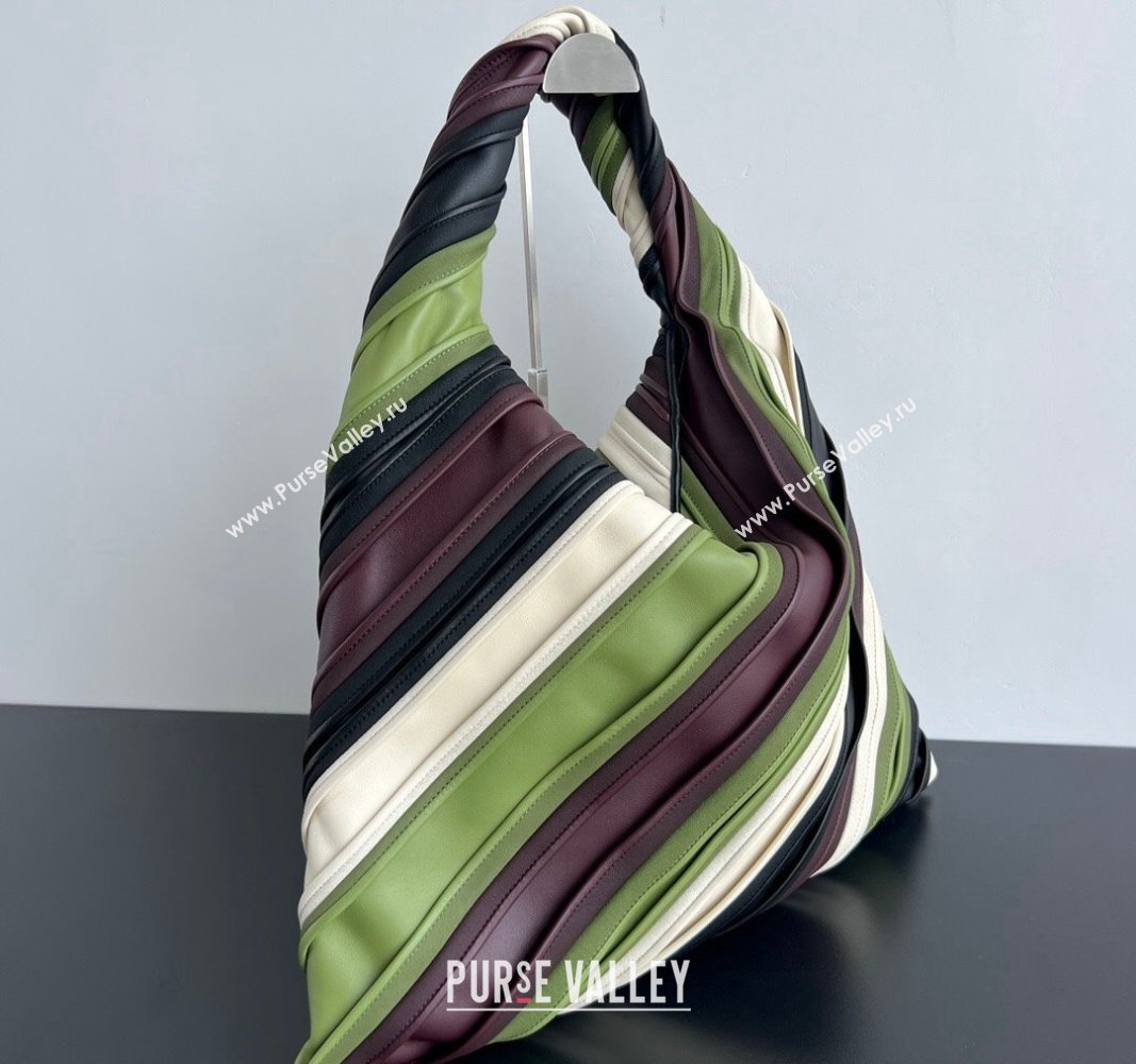 Bottega Veneta Large Hop Hobo Bag in with Patchwork Stripes Multicolor 2024 786193 (WT-240919033)