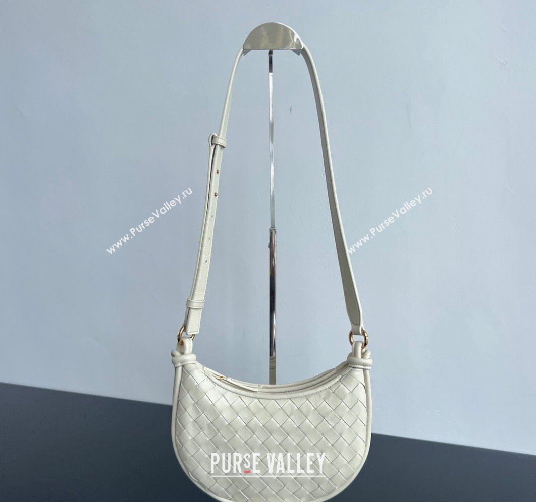 Bottega Veneta Gemelli Messenger Crossbody Bag in Intrecciato leather Sea Salt White 2024 796638 (WT-240919035)