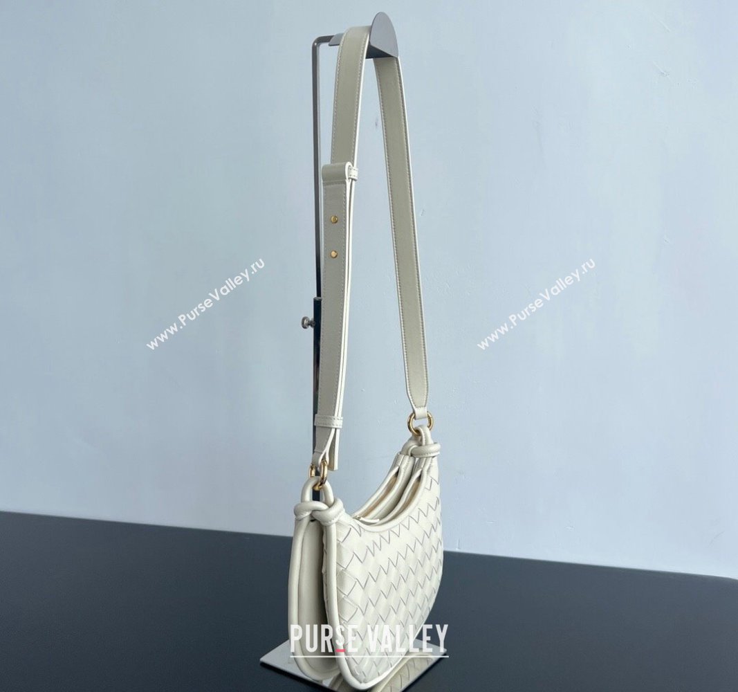 Bottega Veneta Gemelli Messenger Crossbody Bag in Intrecciato leather Sea Salt White 2024 796638 (WT-240919035)