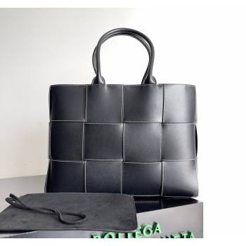 Bottega Veneta Medium Arco Tote Bag in Intrecciato Leather 729244 Black/Stitching 2024 (YX-240919038)