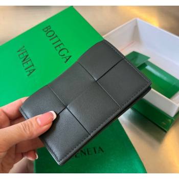 Bottega Veneta Cassette Business Card Case Wallet in Intrecciato Calfskin Dark Moss Green 2024 679849 (WT-240919004)