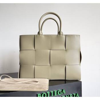 Bottega Veneta Medium Arco Tote Bag in Intrecciato Leather 729244 Travertine Green 2024 (YX-240919043)